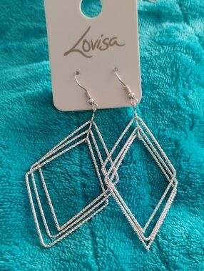 Elegant Silver Multi Triangle Earrings
